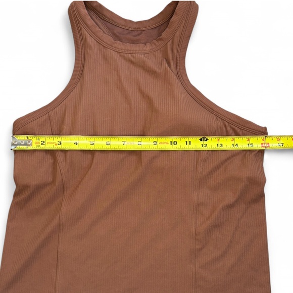 Lululemon Ribbed Nulu Racerback Yoga Tank Top 12 | Roasted Brown | Built-In Bra - Picture 3 of 6